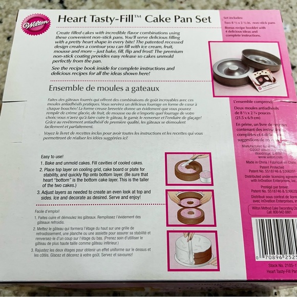 Wilton Heart Tasty Fill 2-Piece Pan Set for Filled Cakes. New in Box. - Picture 3 of 3